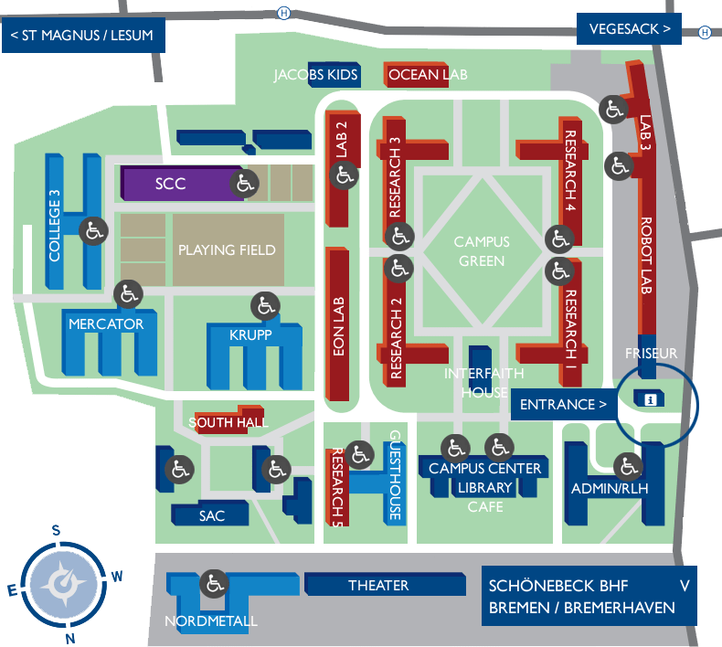 Click to download Jacobs University campus map as PDF